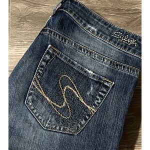 Silver Jeans Women's Aiko Bootcut Low Rise Distressed  Jeans SZ 29x31 (31x31)